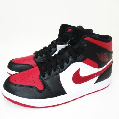 未使用品 ナイキ NIKE ☆AA☆AIR JORDAN 1 MID BLACK/NOBLE RED-WHITE  
