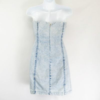 デイライル ノアール Delyle Noir ビジュー装飾 デニム ベアトップ ミニワンピース 薄いインディゴ F レディース 066 ベクトルパーク