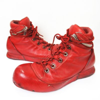 ニホマノ Nihomano レザー ハイカット ジップ スニーカー 赤 レッド 41 メンズ 066 ベクトルパーク