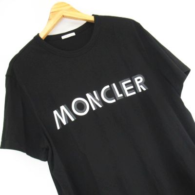 モンクレール Moncler ロゴ プリント 半袖 Tシャツ カットソー F918c 90t 黒 ブラック Xl メンズ 066 ベクトルパーク