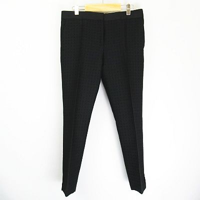 セリーヌ CELINE 総柄 絹 シルク混 ウール センタープレス クロップド  