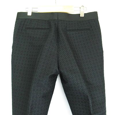 セリーヌ CELINE 総柄 絹 シルク混 ウール センタープレス クロップド  