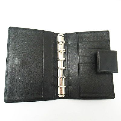 PRADA ブラック 手帳カバー プラダ ノートカバー サフィアーノ メモ帳