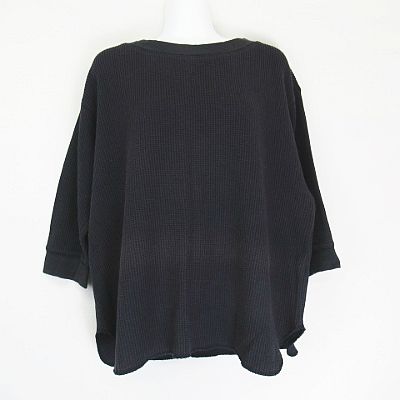 ユニクロ Uniqlo 七分袖 ワッフル クルーネック Tシャツ カットソー 241 紺 ネイビー Xl レディース 066 ベクトルパーク