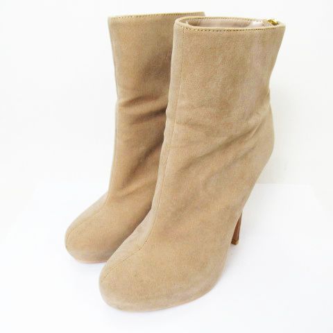 デュラス Duras バックジップフェイクスエードショートブーツ ピンヒール 靴 ベージュ M レディース 066 ベクトルパーク