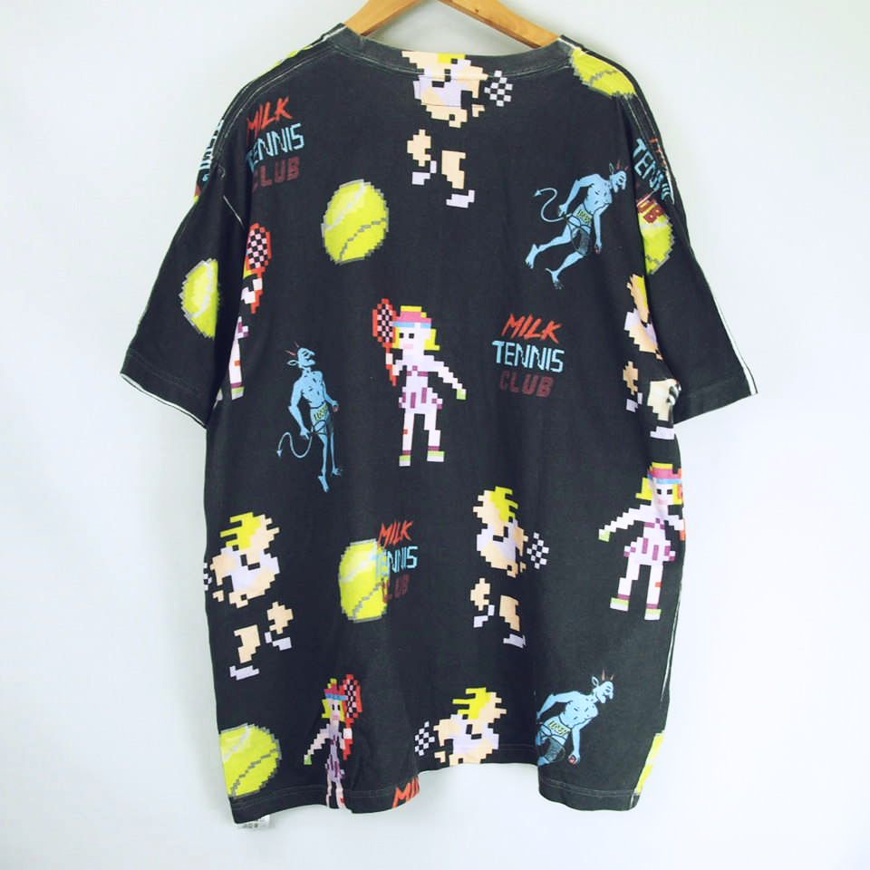 ミルクボーイ Milkboy Arcade Tennis Tee テニス プリント Tシャツ カットソー 半袖 黒 ブラック 2xl メンズ 066 ベクトルパーク