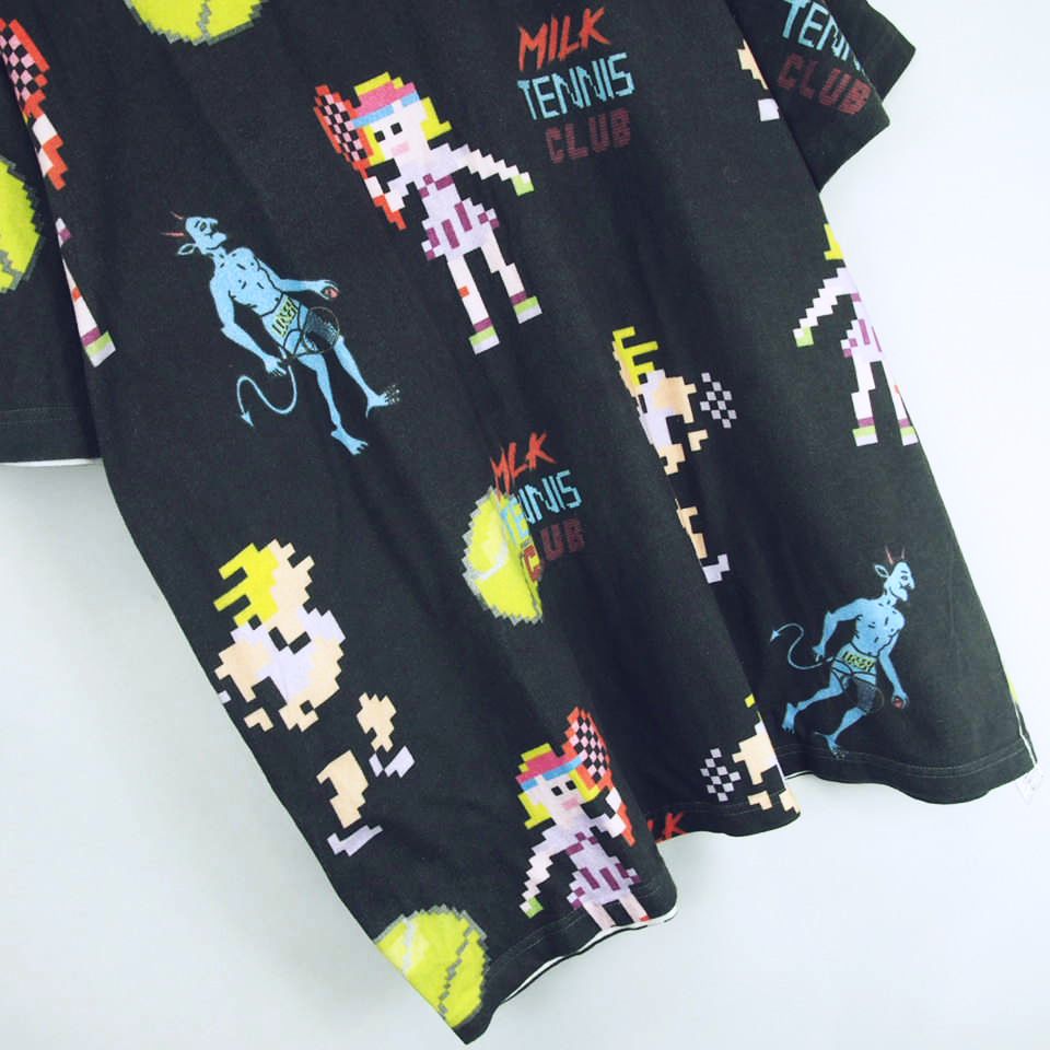 ミルクボーイ Milkboy Arcade Tennis Tee テニス プリント Tシャツ カットソー 半袖 黒 ブラック 2xl メンズ 066 ベクトルパーク