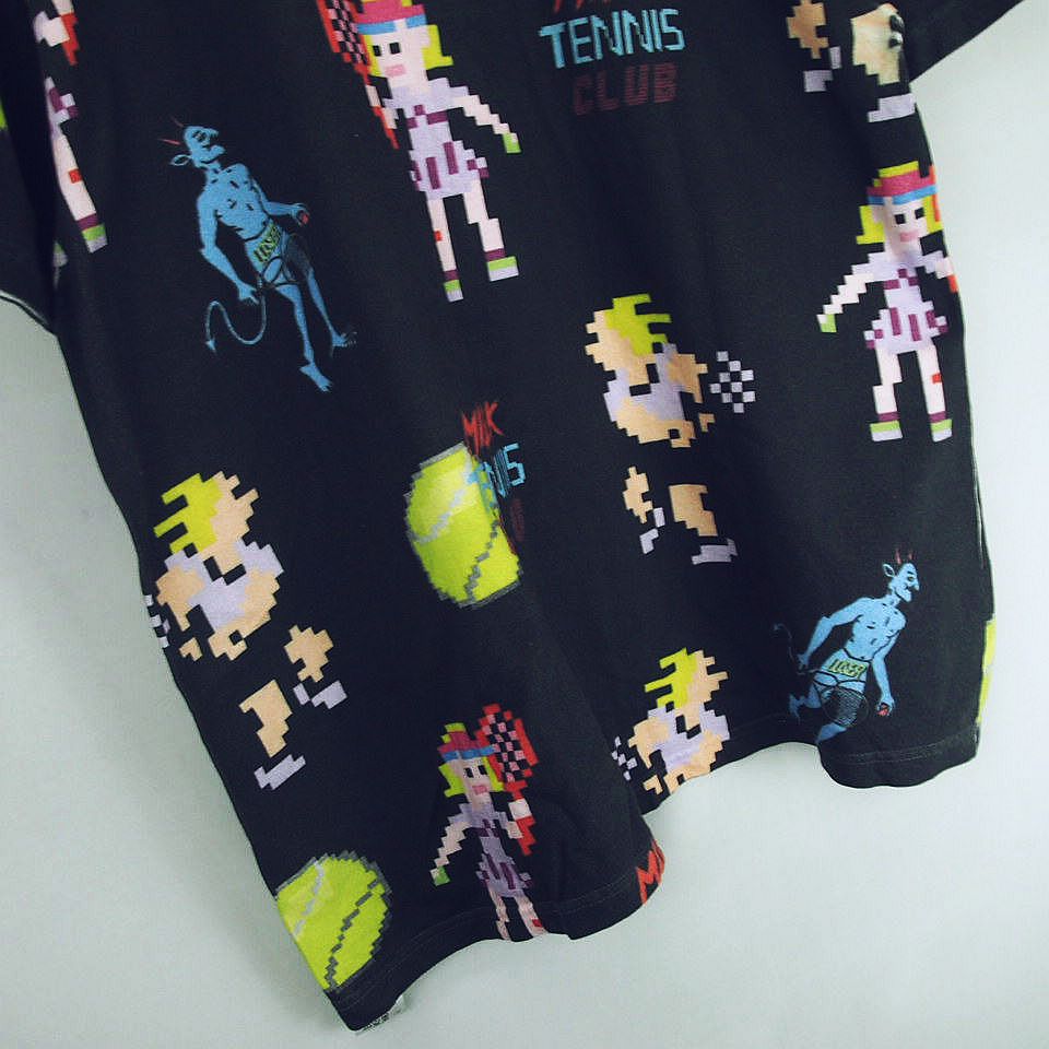 ミルクボーイ Milkboy Arcade Tennis Tee テニス プリント Tシャツ カットソー 半袖 黒 ブラック 2xl メンズ 066 ベクトルパーク