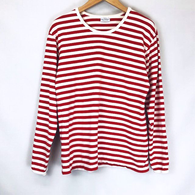 MARIMEKKO ボーダー ロングスリーブTシャツ ロンT XS イエロー marimekko ボーダー 長袖Tシャツ marimekko マリメッコ フィンランド製