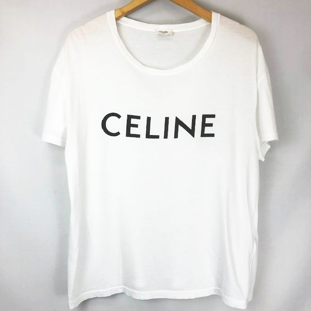 セリーヌ CELINE 19SS ロゴ プリント Tシャツ X008370E 白 ホワイト XL  