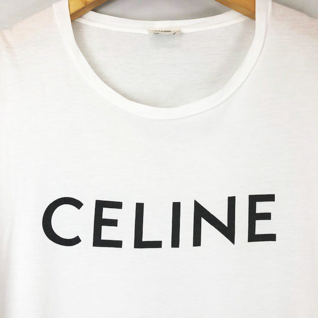 セリーヌ CELINE 19SS ロゴ プリント Tシャツ X008370E 白 ホワイト XL  