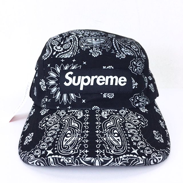 未使用品 シュプリーム SUPREME ☆AA☆21SS Bandana Camp Cap Black 