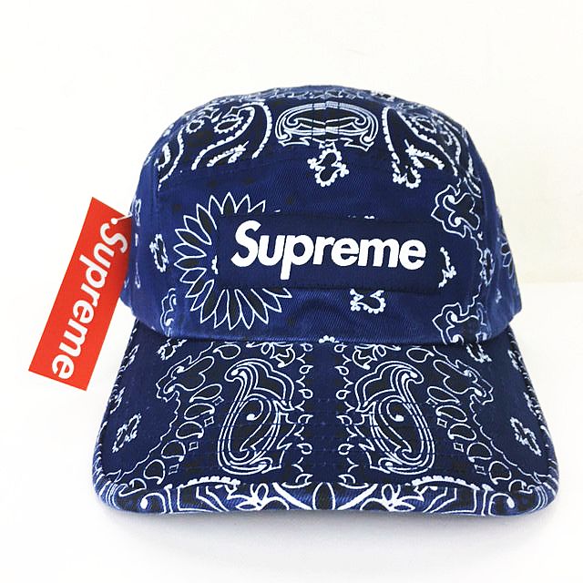 未使用品 シュプリーム SUPREME ☆AA☆21SS Bandana Camp Cap Navy 