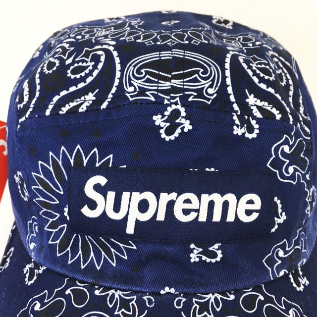 未使用品 シュプリーム SUPREME ☆AA☆21SS Bandana Camp Cap Navy 