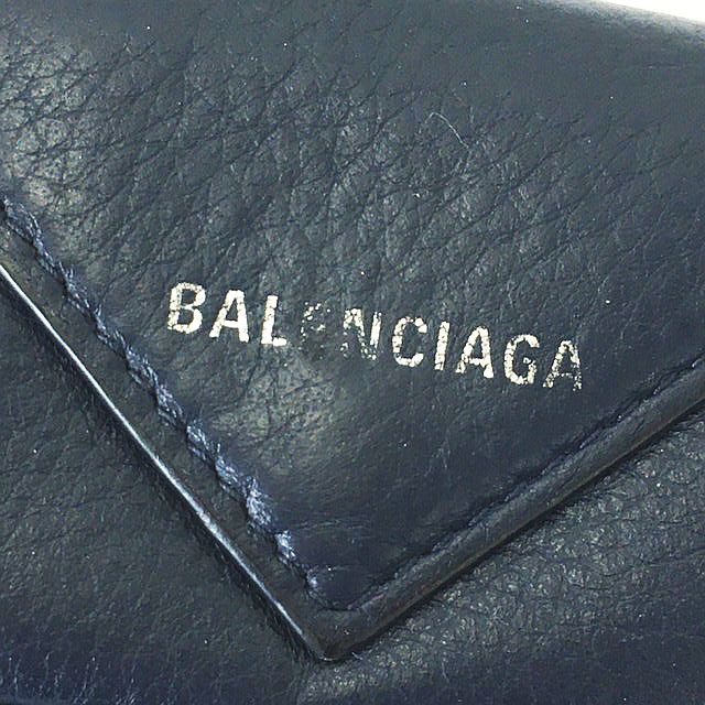 バレンシアガ Balenciaga ペーパーミニウォレット 3つ折り財布 ネイビー 紺 メンズ 066 ベクトルパーク