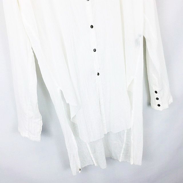 ケムリ Kmrii スタンドカラー コットン ロング シャツ 長袖 白 ホワイト 1 メンズ 066 ベクトルパーク