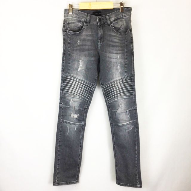 ザラマン Zara Man Zmdc ダメージ バイカー デニムパンツ グレー Eur38 Usa30 Mex30 メンズ 066 2104 ベクトルパーク