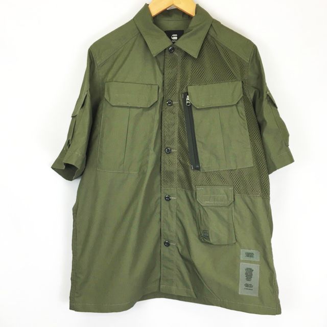 未使用品 ジースターロウ G Star Raw Utility Poplin Cropped Shirt クロップド丈 メッシュレイヤー 切替 ミリタリーシャツ 半袖 カーキオリーブ M メンズ 066 ベクトルパーク 未使用品 ジースターロウ G Star Raw Utility Poplin Cropped Shirt クロップド丈 メッシュレイヤー 切替 ミリタリーシャツ 半袖 カーキオリーブ M メンズ 066 ベクトルパーク