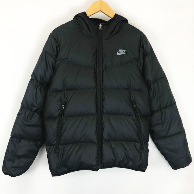 ナイキ NIKE リバーシブル ダウンジャケット フード付き 347702-010 黒 