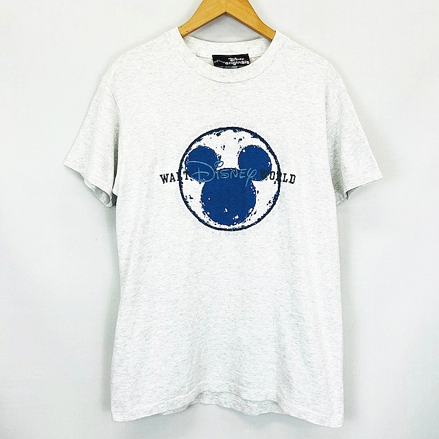 ディズニー Disney Originals ミッキーマウス プリント 刺繍 半袖 Tシャツ アッシュグレー S M メンズ 066 ベクトルパーク