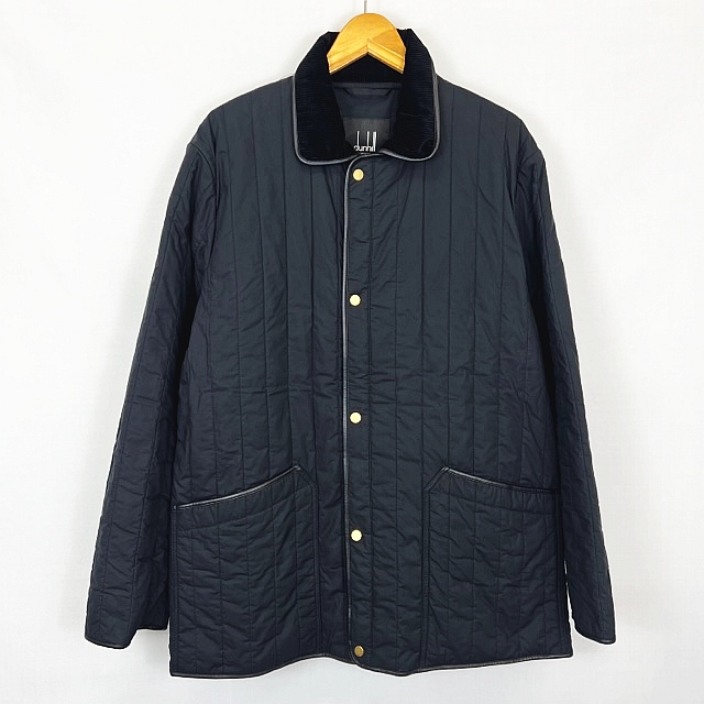 ダンヒル dunhill 中綿 コットン キルティングジャケット 襟元  