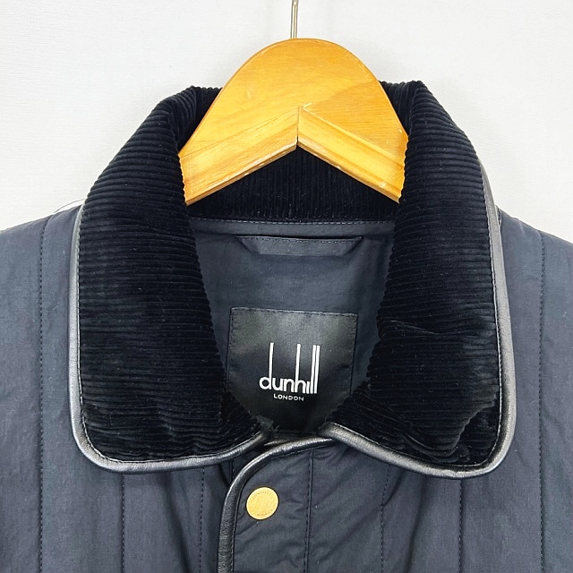 ダンヒル dunhill 中綿 コットン キルティングジャケット 襟元  