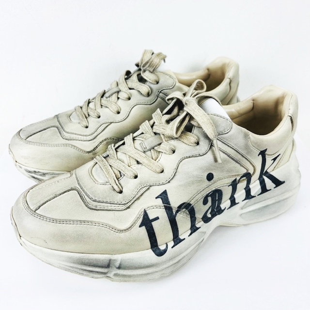グッチ GUCCI ☆AA☆ Think Thank Print Rhyton Sneaker 636343 8 1/2 