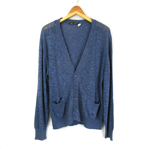 ランバン Lanvin Paris リネン混 ニット カーディガン 長袖 青 ブルー系 ４ メンズ 066 ベクトルパーク