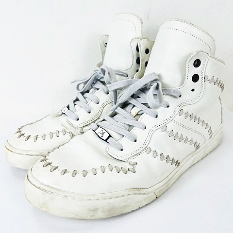 ボッテガヴェネタ Bottega Veneta レザー ハイカット スニーカー 白 ホワイト 43 28cm メンズ 066 ベクトルパーク