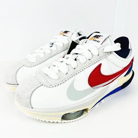 未使用品 ナイキ NIKE Sacai Zoom Cortez White and University Red 
