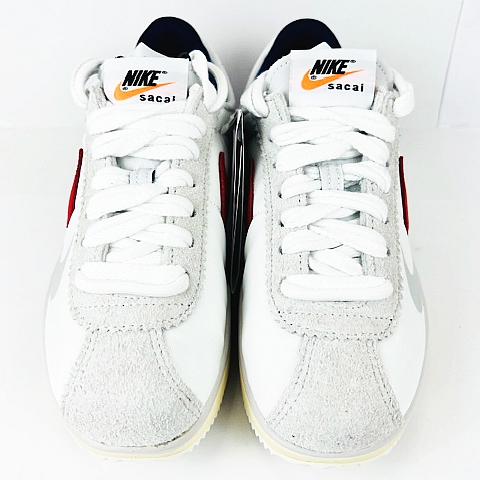 未使用品 ナイキ NIKE Sacai Zoom Cortez White and University Red DQ0581-100 US4  23cm サカイ ズーム コルテッツ ホワイト アンド ユニバーシティレッド スニーカー 靴 メンズ