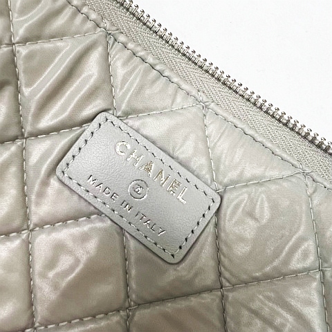 シャネル CHANEL ドーヴィル クラッチバッグ ラージサイズ グレー系 