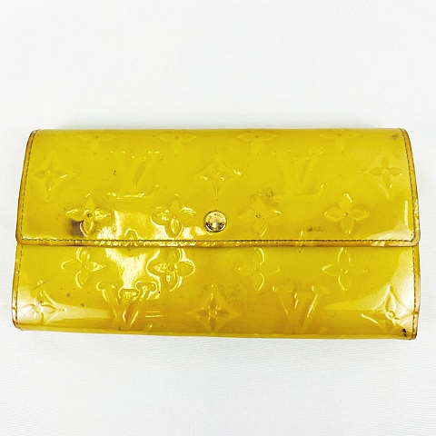 LOUIS VUITTONポルトフォイユ・ブラザアニスイエロー長財布 堅かっ 