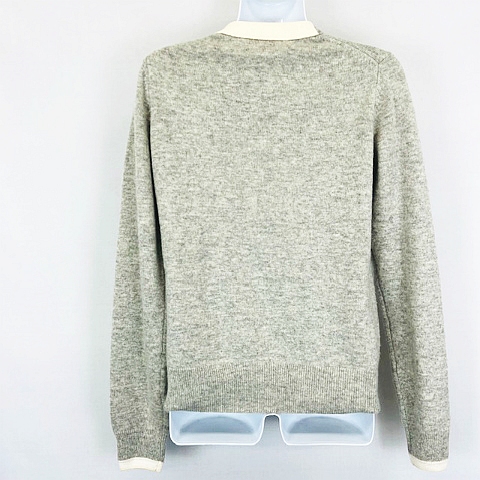 美品　CELINE セリーヌ　ニット　カーディガン　カシミヤ混 セリーヌ CELINE ワンポイント ロゴ 刺繍 カシミヤ混 ニット