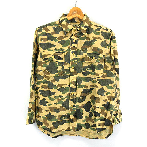 アベイシングエイプ A BATHING APE カモフラ 迷彩柄 長袖 シャツ  