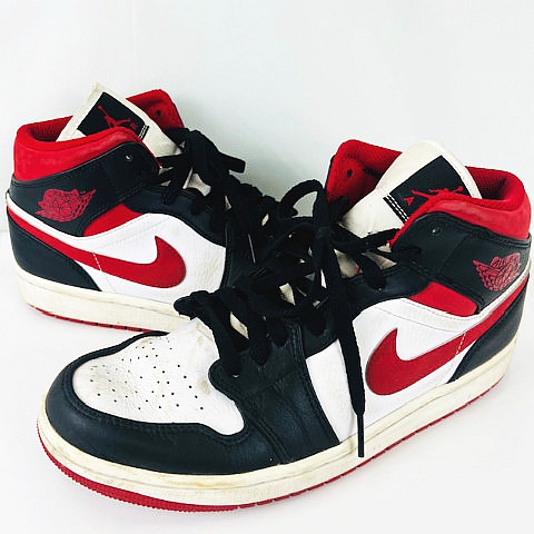ナイキ NIKE ☆AA☆ Air Jordan 1 Mid White Gym Red Black 554724-122 