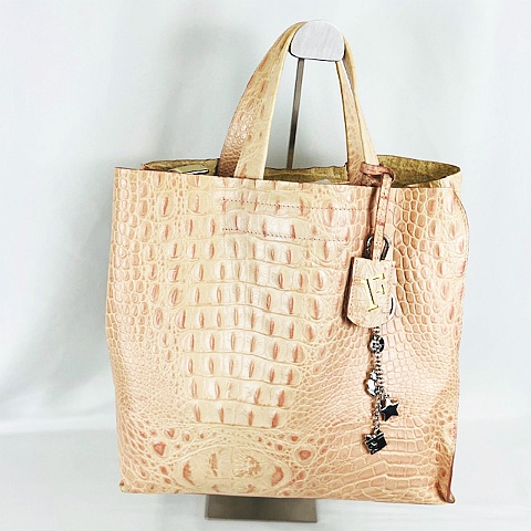 フルラ FURLA クロコ型押し トートバッグ ハンドバッグ かばん F4465 