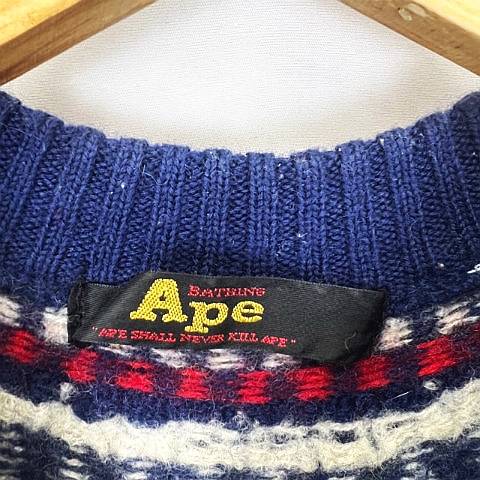 アベイシングエイプ A BATHING APE ノルディック柄 クルーネック 