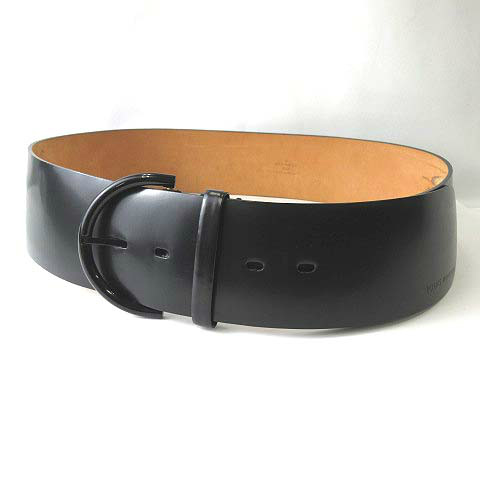 Louis Vuitton ブラックレザーベルト 90/36 Louis Vuitton レザー ベルト 90/36 黒
