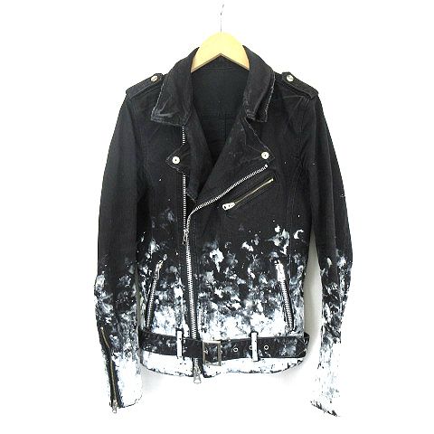 シヴァーライズ CIVARIZE 加工デニムライダース ジャケット 黒 