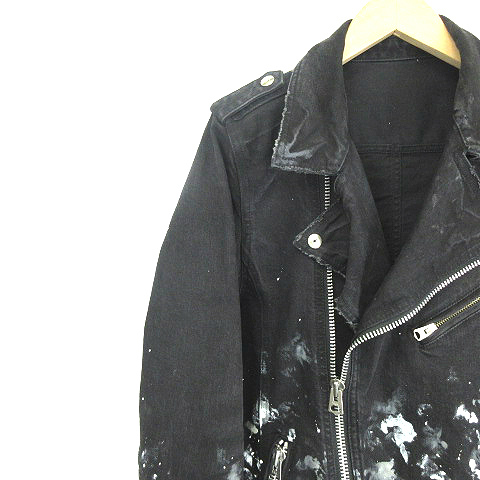シヴァーライズ CIVARIZE 加工デニムライダース ジャケット 黒 