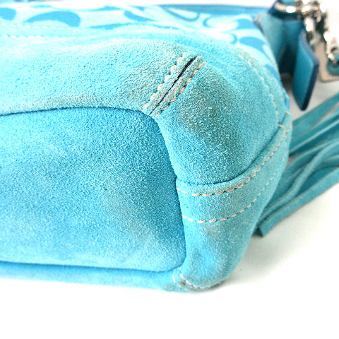 コーチ COACH 9363 シグネチャー スエード 切替 キャンバス 肩掛け