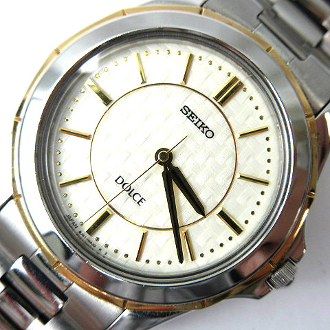 美品/新品電池】 SEIKO DOLCE メンズ 腕時計 シルバー 新品