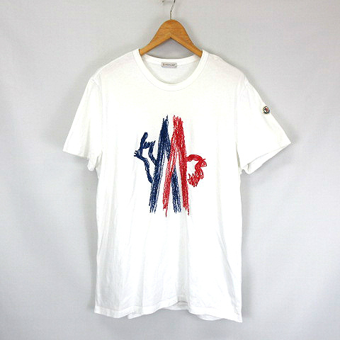 モンクレール MONCLER　Tシャツ　MAGLIA 半袖　白　XL デカロゴ.肩幅46