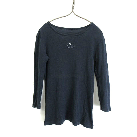 マドモアゼルノンノン　 スパンコール付きＴシャツ 定番 天竺ロゴプリント8分袖Tシャツ（WOMENトップス・Tシャツ