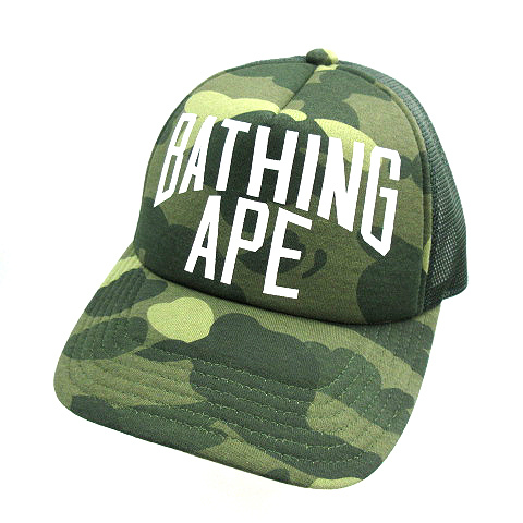 アベイシングエイプ A BATHING APE Camo Mesh Cap ロゴ プリント カモ 