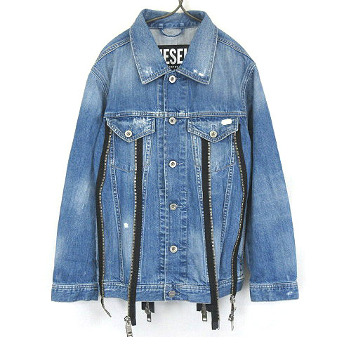 ディーゼル DIESEL ジップ ダメージ デニム ジャケット Gジャン 