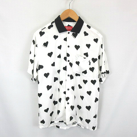 シュプリーム SUPREME ☆AA☆17ss Hearts Rayon Shirt White 総柄  