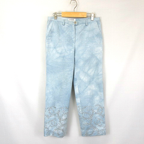 シャネル CHANEL ラインストーン ココマーク デニム パンツ  