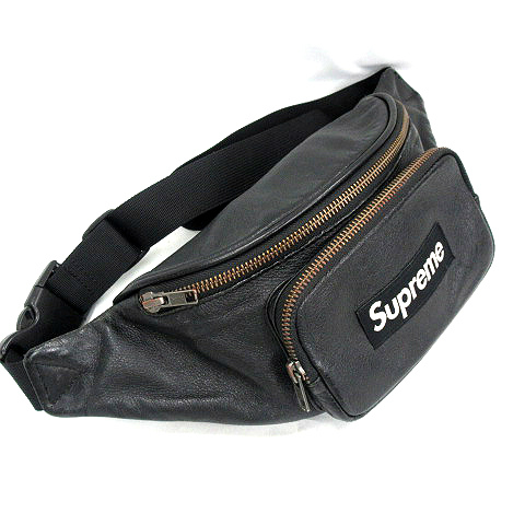 シュプリーム SUPREME ☆AA☆ 17SS Leather Waist Bag ボックスロゴ  